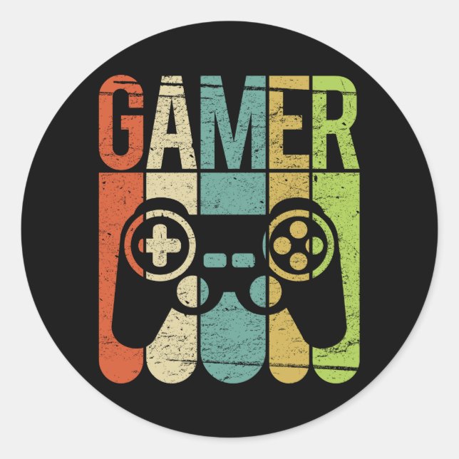 Sticker Rond Contrôleur de jeu Gamer (Devant)