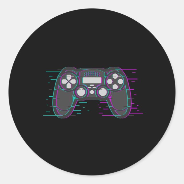 Sticker Rond Contrôleur de jeu Jeu Jeu Jeu vidéo Idée de jeu ca (Devant)