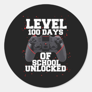 Sticker Rond Contrôleur De Jeu Niveau 100 Jours De L'École Déve