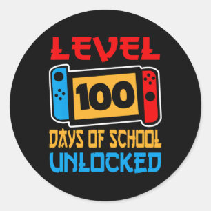 Sticker Rond Contrôleur De Jeu Niveau 100 Jours De L'École Déve