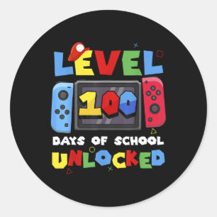 Sticker Rond Contrôleur De Jeu Niveau 100 Jours De L'École Déve
