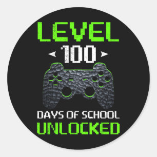 Sticker Rond Contrôleur De Jeu Niveau 100 Jours De L'École Déve