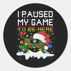 Sticker Rond Contrôleur de jeu vidéo Santa Hat jeu de Noël X