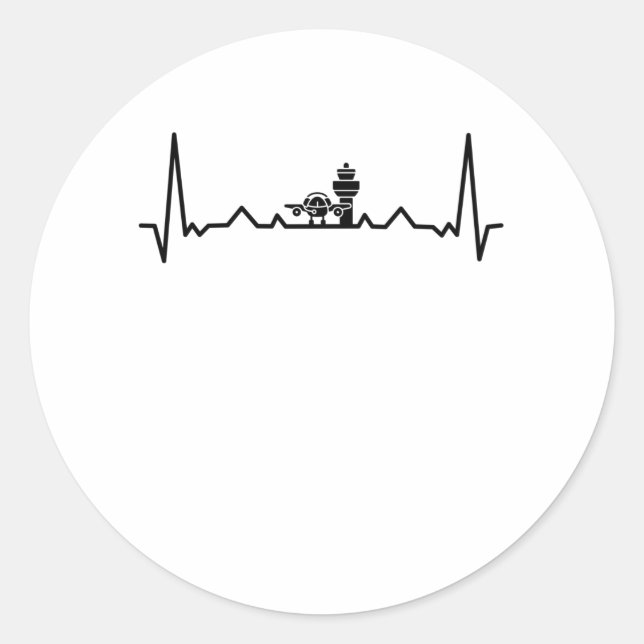 Sticker Rond Contrôleur de la circulation aérienne (Devant)