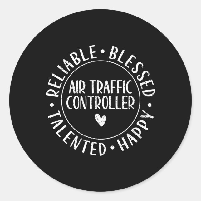 Sticker Rond Contrôleur de la circulation aérienne (Devant)