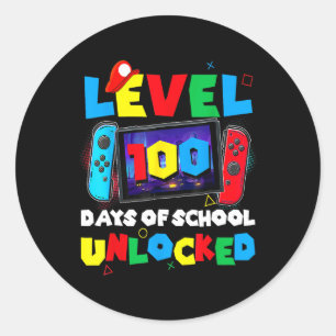 Sticker Rond Contrôleur Jeu Cadeaux Niveau 100 Jours De L'École