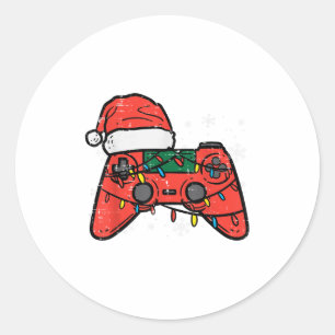 Sticker Rond Contrôleur Jeu de Noël Xmas Garçons Enfants Jeunes