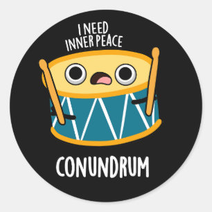 Sticker Rond Conundrum Fundy Drummer Drum Pun Dark BG