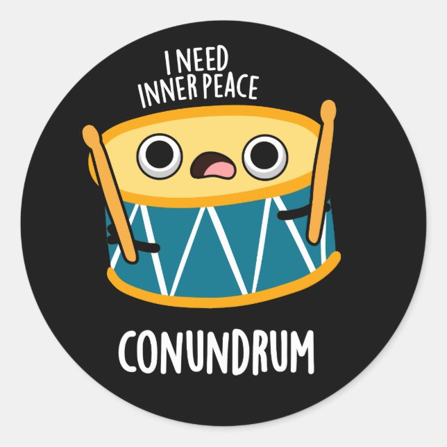Sticker Rond Conundrum Fundy Drummer Drum Pun Dark BG (Devant)