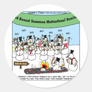 Sticker Rond Convention de bonhomme de neige Cadeaux et T-shirt