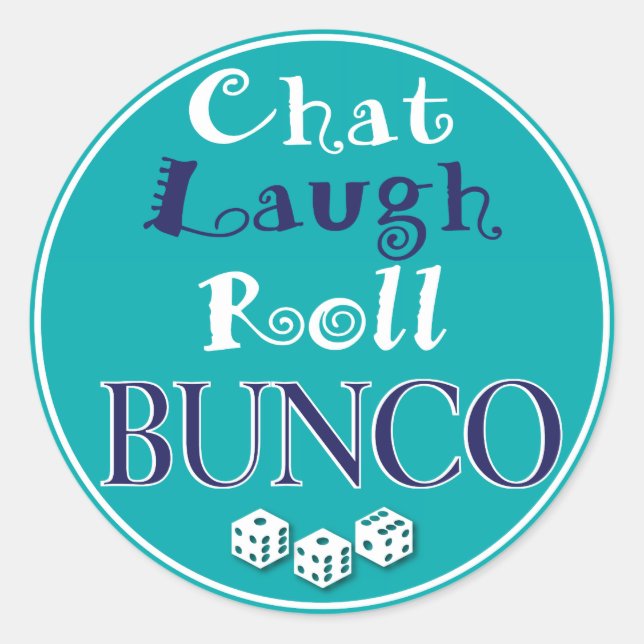 Sticker Rond conversation, rire, rouler - bunco (Devant)