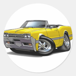 Sticker Rond Convertible 1966 de jaune de sabre d'abordage