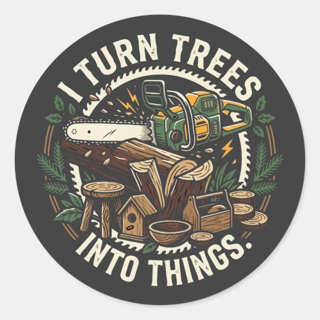 Sticker Rond Convertisseur d'arbre en objet professionnel (Devant)
