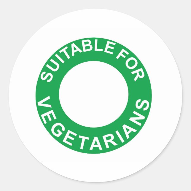 Sticker Rond Convient Aux Végétariens (Devant)