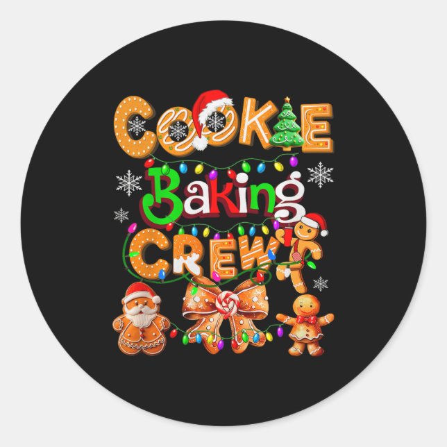 Sticker Rond Cookie Baking Crew Cooking Coquette Bow Xmas Ginge (Devant)