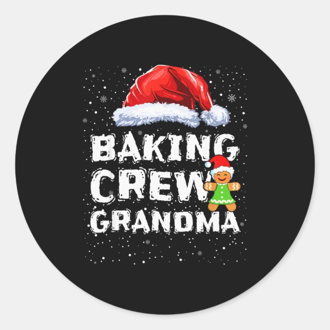 Sticker Rond Cookie Baking Crew Shirt Grandma Matching Christma (Devant)