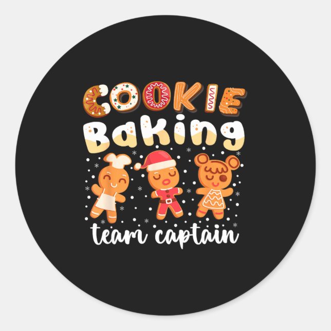 Sticker Rond Cookie Baking Team Captain Christmas Gingerbread F (Devant)