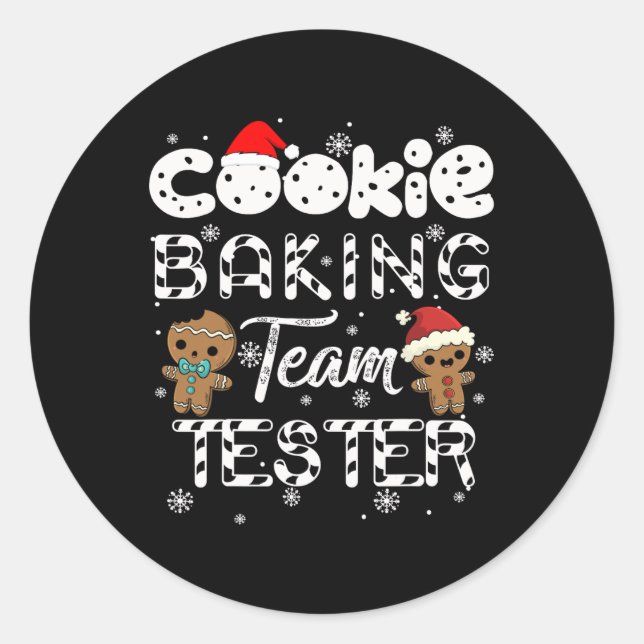 Sticker Rond Cookie Baking Team Tester Gingpain Noël (Devant)