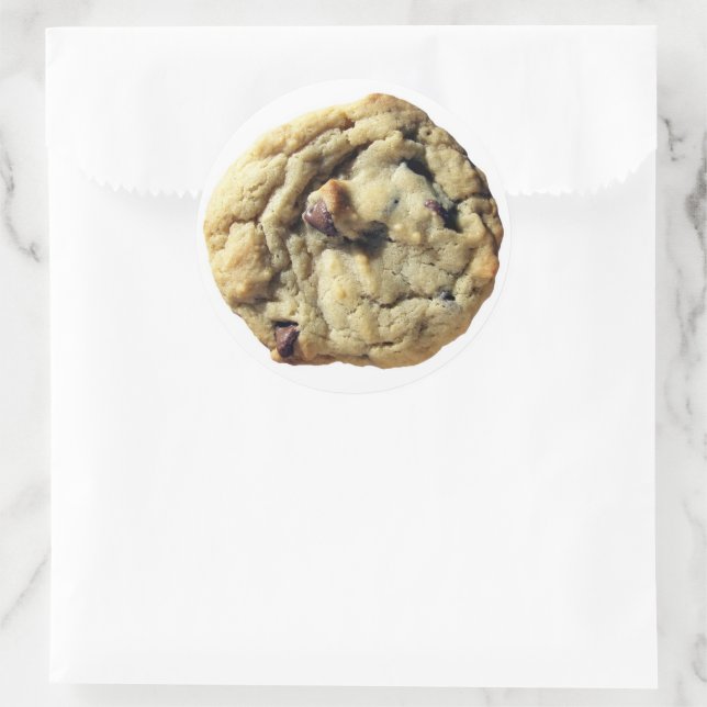 Sticker Rond Cookie de la puce de chocolat (Sac)