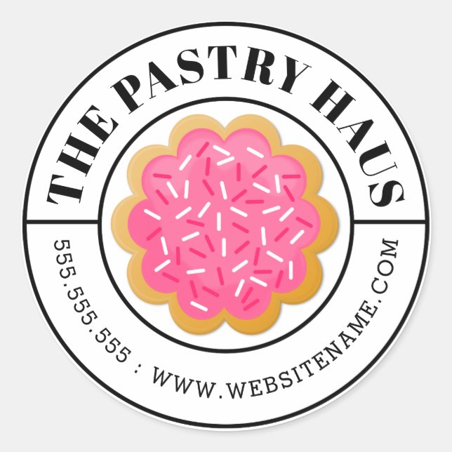 Sticker Rond Cookie élégant et texte courbe (Devant)