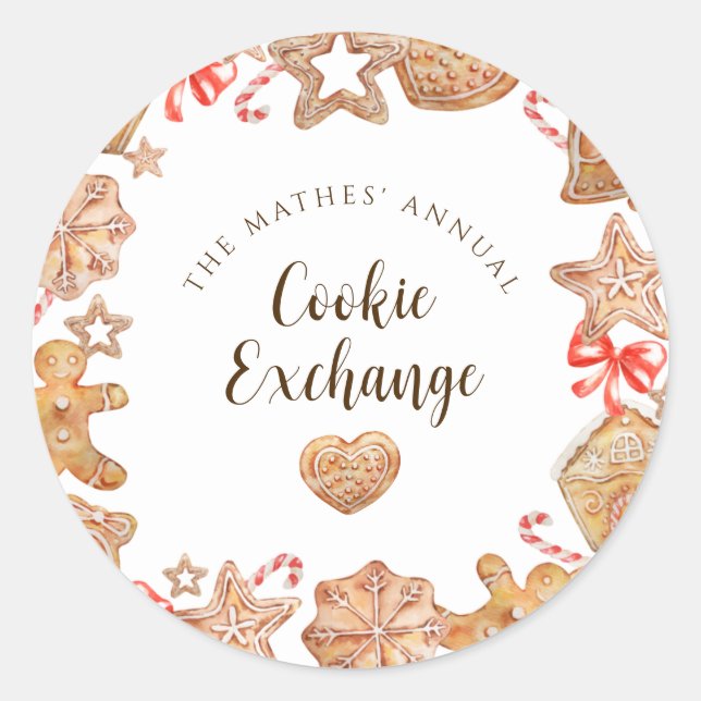 Sticker Rond Cookie Exchange Holiday Party (Devant)