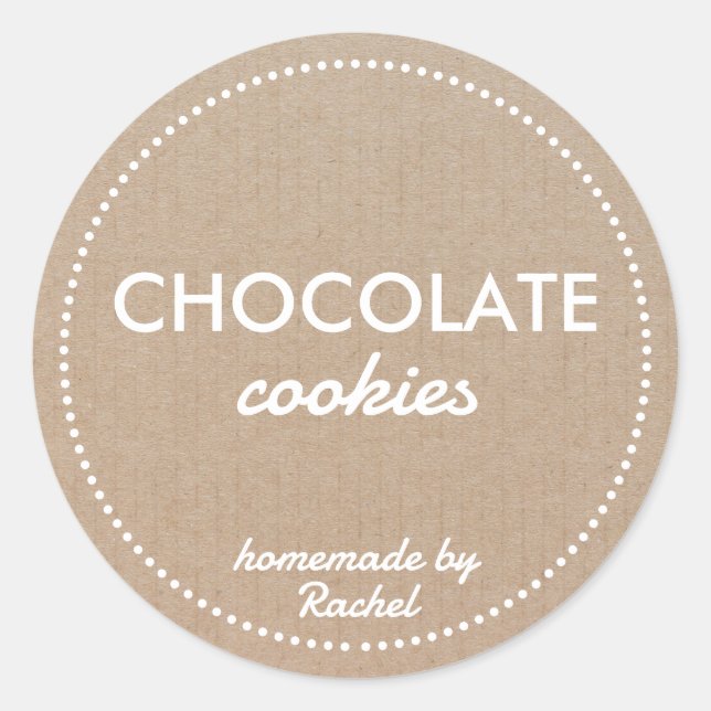 Sticker Rond Cookie fait maison Vintage Moderne Rustique (Devant)