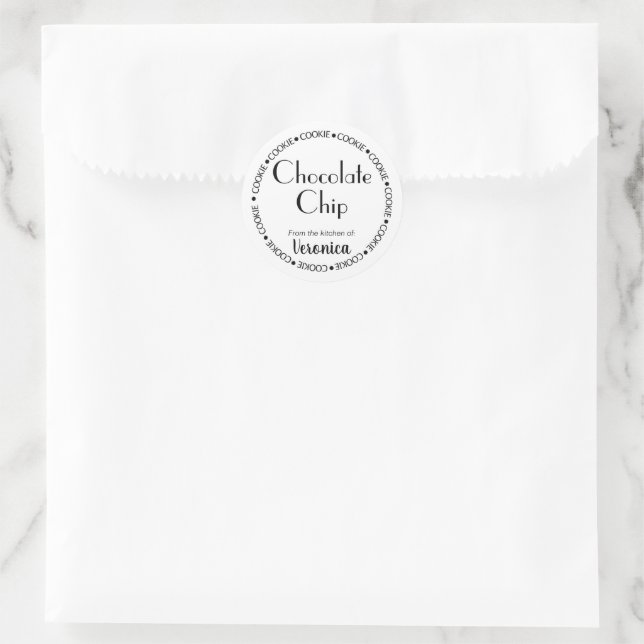 Sticker Rond Cookie Flavor étiquette, tag biscuit (Sac)