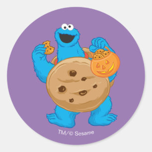 Sticker Rond Cookie Monster   Costume de cookie