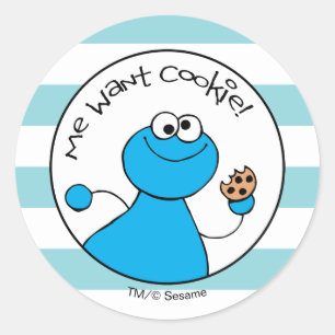 Sticker Rond Cookie Monster Doodley Graphisme