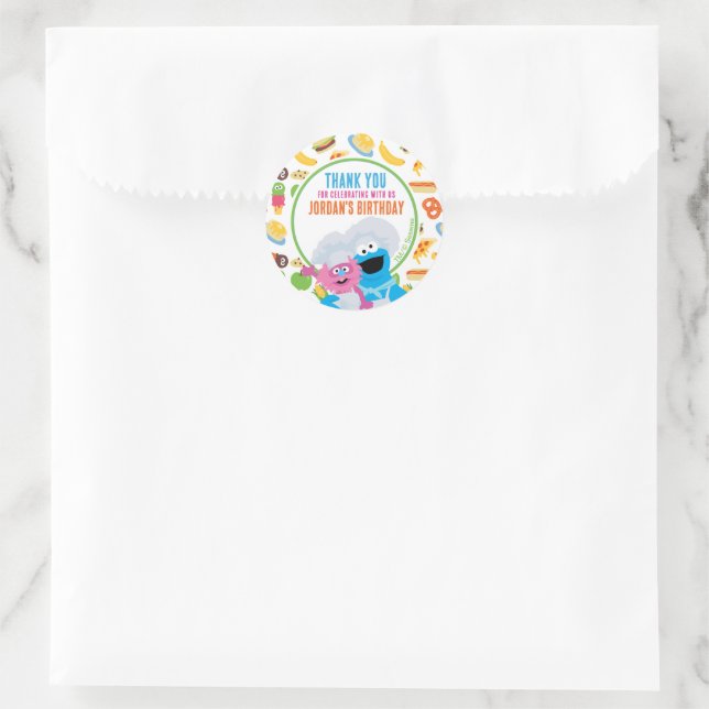 Sticker Rond Cookie Monster Foodie Camion Merci (Sac)