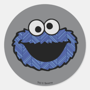 Sticker Rond Cookie Monster   Retour arrière des années 80