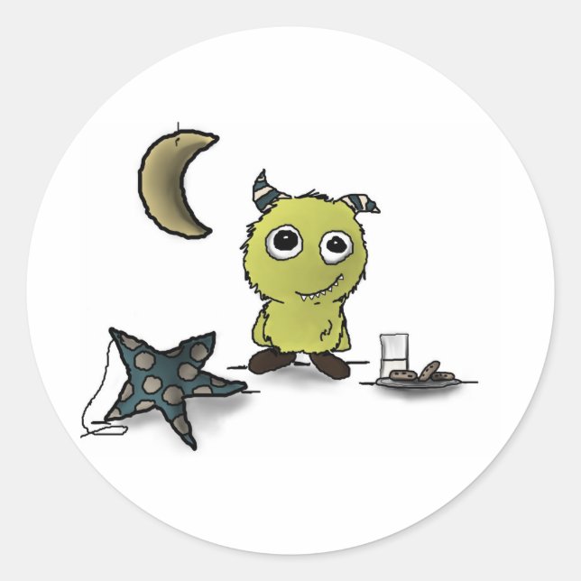 Sticker Rond Cookie-Sécurité Monster Art (Devant)