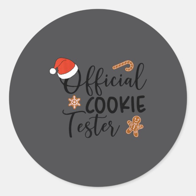 Sticker Rond Cookie Tester &amp; Cookie Baker Funny Christmas C (Devant)