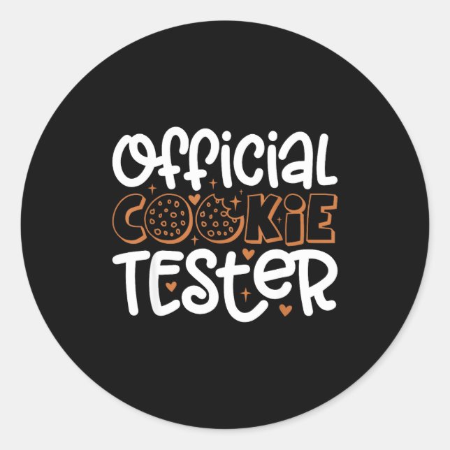 Sticker Rond Cookie Tester Christmas Bakers Kids Toddler Xmas  (Devant)