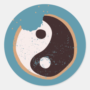 Sticker Rond Cookie Zen noir et blanc