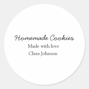 Sticker Rond Cookiers faits maison ajouter votre nom de texte j