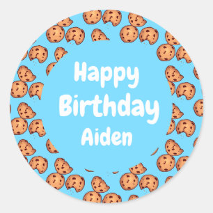 Sticker Rond Cookies à chips de chocolat Motif Balloon