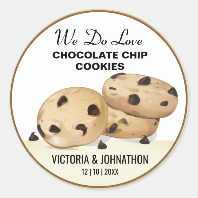 Sticker Rond Cookies à puces de chocolat Merci | MARIAGE (Devant)