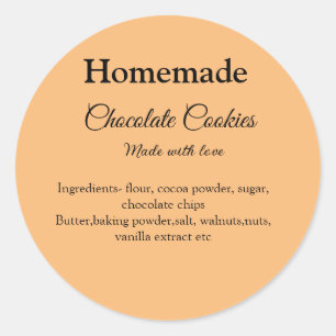 Sticker Rond cookies au chocolat maison faits avec amour ajoute