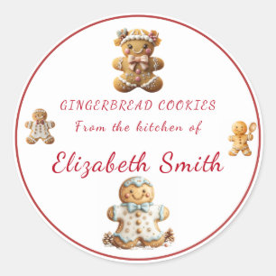 Sticker Rond Cookies au pain d'épice de Noël