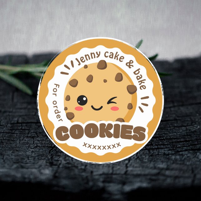 Sticker Rond Cookies Brown et chevalet commercial doux (Créateur téléchargé)