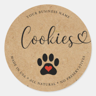Sticker Rond Cookies de chien rustique Gourmet naturel