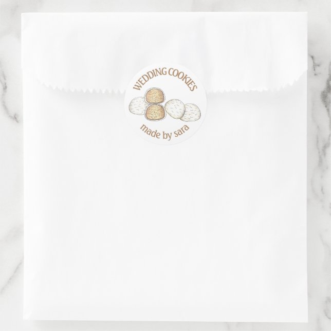 Sticker Rond Cookies de mariage italiens mexicains cuits au fou (Sac)