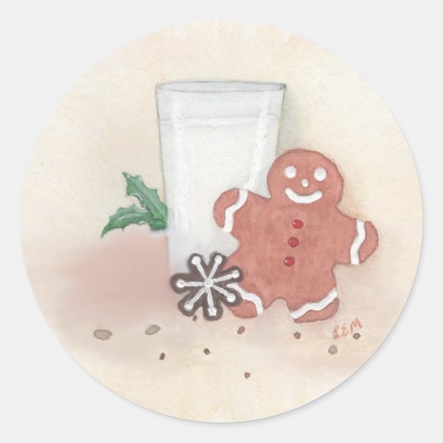 Sticker Rond Cookies de Noël (Devant)