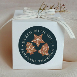 Sticker Rond Cookies de Noël cuits avec amour