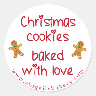 Sticker Rond Cookies de Noël cuits avec amour pain d'épices Hom