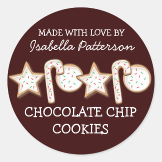 Sticker Rond Cookies de Noël de l'autocollant de cuisine Brown
