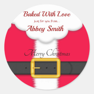 Sticker Rond Cookies de Noël du Père Noël, bonbons et cures