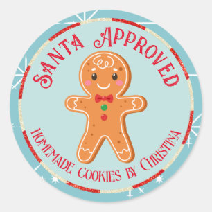 Sticker Rond Cookies de Noël faits maison approuvés par le Père