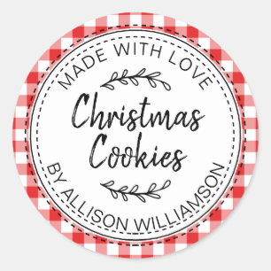Sticker Rond Cookies de Noël faits maison rustiques modernes à